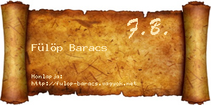 Fülöp Baracs névjegykártya